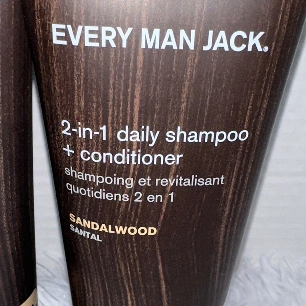 Every Man Jack 2-in-1 Daily Shampoo + Conditioner Sandalwood 8oz 3 Pack